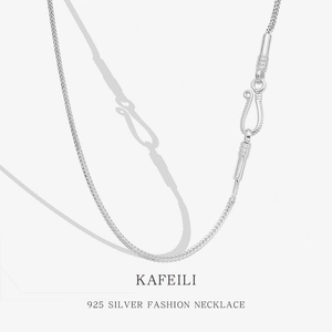 Minimalist 925 Sterling Silver Foxtail Chain Necklace For Women Dragon Bone Spiral Clasp Clavicle Plain Chain Jewelry Gift