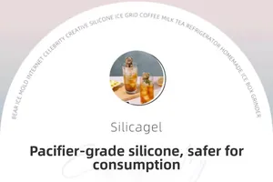 Detail view of food grade silicone material for bear ice cube mold production