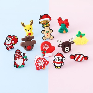 Kinder Weihnachten Cartoon Ringe PVC Weichgummi Weihnachtsmann Rentier Verstellbare Ringe Für Kinder Party Schmuck Geschenk