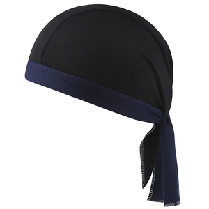 Durag de sport respirant bicolore noir et bleu marine avec coutures contrastées