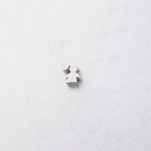Polished stainless steel girl charm pendant with mirror finish and small hole detail