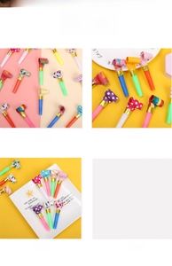 Close-up of colorful party blowouts with polka dots and stripes on a vibrant background