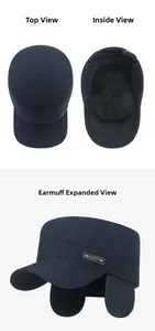 Detailansicht der Herren-Flatcap mit Fleece-Futter und ausklappbarem Ohrenschutz