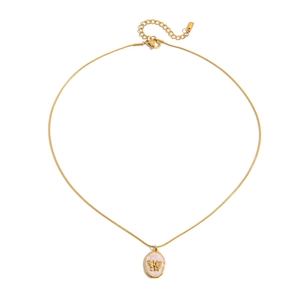 Collier chaîne serpent en acier inoxydable doré 18K avec pendentif papillon rose