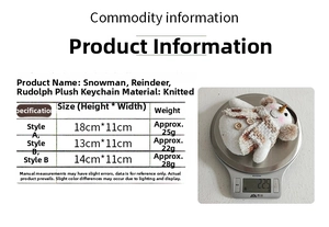 Detailed knit fabric texture and weight measurement of a small snowman Christmas ornament