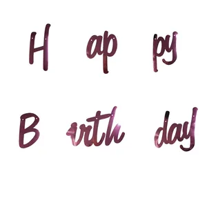 Detailed size specifications for the Happy Birthday banner decorations for baby parties