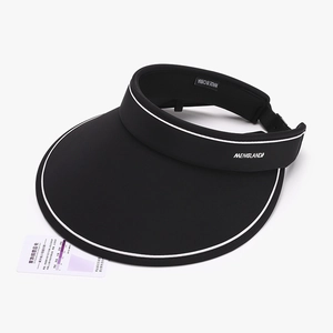 Black foldable ice silk sun visor with UV sensor card for outdoor summer protection