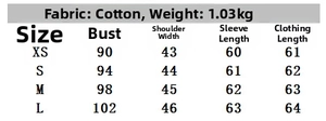 Detailed size guide table for slim fit hooded winter jacket showing XS to L measurements