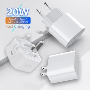 Universal White PD20W Fast USB-C Power Adapter Wall Charger Block Type-C Charging Cable For Smart Phones Tablets Travel Essentials