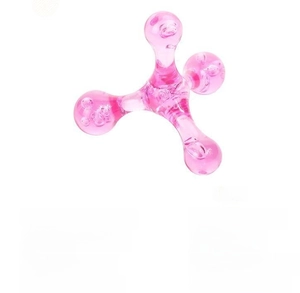 Detailed specs for 4-bead pink manual massager made of clear PS material model MY-5021