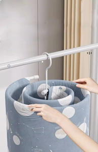Close-up of thickened heavy-duty spiral bed sheet drying rack with white coating