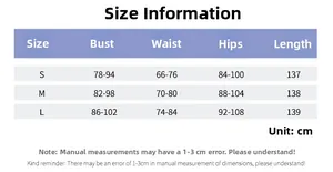 Detailed size chart for backless flare yoga jumpsuit with S, M, and L measurements in cm