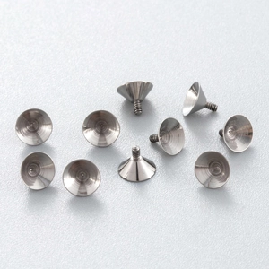 Set of F136 titanium internally threaded labret studs for DIY body piercing jewelry
