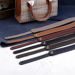 Adjustable faux leather shoulder straps for handbags with stitching and gold hardware