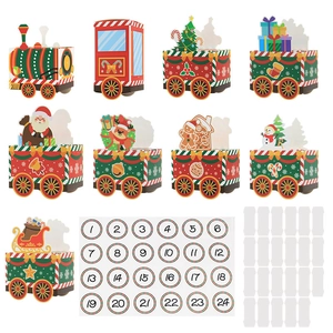 Christmas Advent Calendar Train Gift Boxes Cardboard Countdown Candy Packaging For Holiday Decoration DIY