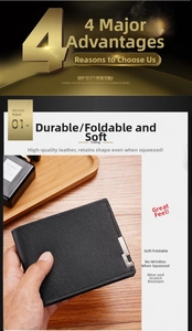 Detail of soft black leather wallet showing folding durability and premium texture
