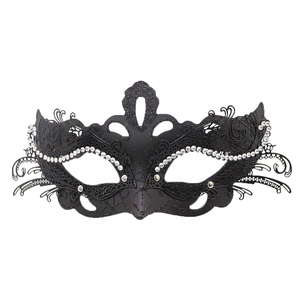 Masquerade Mask Butterfly Metal Hollow Cutout Rhinestone Glitter For Halloween Carnival Party Performance Accessory
