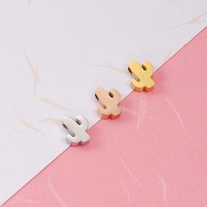 Gepolijste roestvrijstalen cactus hangers in zilver, roségoud en goud voor DIY sieraden