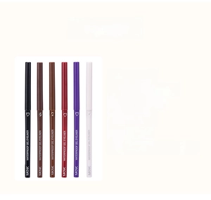 Set dettagliato di 6 matite gel eyeliner colorate impermeabili in nero marrone e bianco