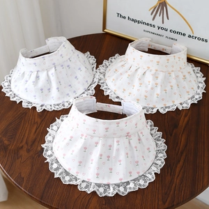 Visières de soleil pour bébés filles avec motifs floraux et dentelle blanche élégante