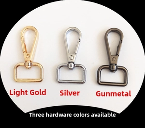 Three color options for metal lobster clasps: light gold, silver, and gunmetal finishes