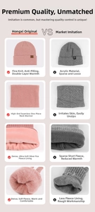 Detailed close-up of premium anti-pilling knit fabric and soft silver fox fur lining texture