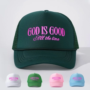 Cappello Trucker God Is Good All The Time Con Rete Traspirante Schiuma Frontale Regolabile Berretto Da Baseball