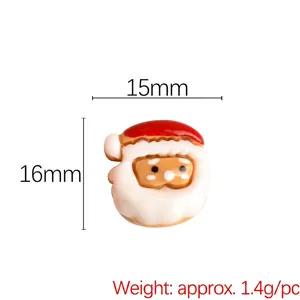 Miniature Santa Claus resin figure for DIY crafts, size 15x16mm, weighing 1.4g
