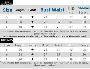 Detailed size guide table for cold shoulder split dress featuring bust and waist measurements
