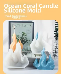 Dettaglio dello stampo in silicone per candele a forma di corallo marino e fiamma