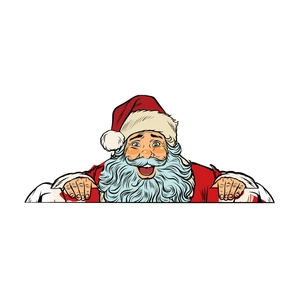 Christmas Santa Claus wall sticker decoration in retro American comic style for living room