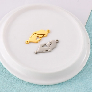 Minimalist stainless steel profile pendants in gold and silver for DIY jewelry