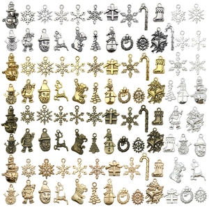 Christmas Alloy Pendants DIY Jewelry Making Findings Snowman Snowflake Santa Claus Bell Reindeer Tree Charm Accessory