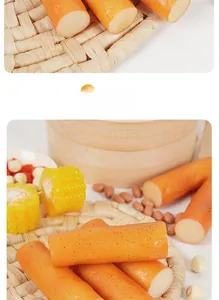 Detailed close-up of realistic PVC corn, peanuts, and lotus seeds in a wooden steamer