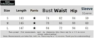 Size chart for women's lace jumpsuit showing detailed length, bust, and waist measurements