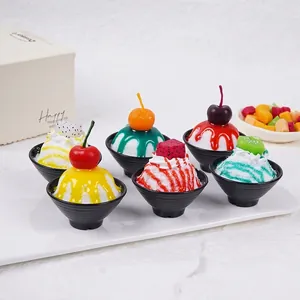 Artificial Fruit Shaved Ice Bowl Model Simulation Dessert PVC Miniature Food Photography Props Window Display Ornament