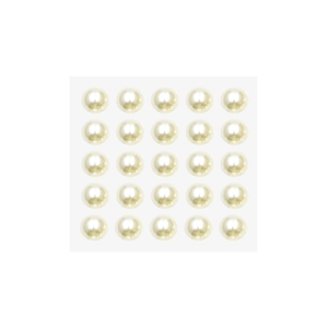 Detail of 25 pieces of self-adhesive white round pearls for DIY car and phone decoration