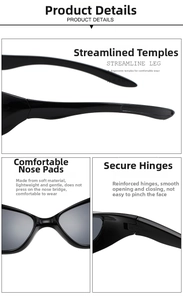 Detail view of reinforced metal hinges and ergonomic nose pads on Y2K black sunglasses