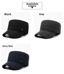 Close-up of thick knit winter hats for men with plush lining and SPORT side label