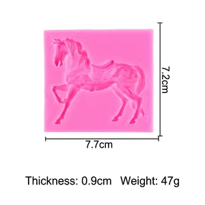 Paard siliconen vorm voor fondant en chocolade, afmetingen van 7,7x7,2 cm