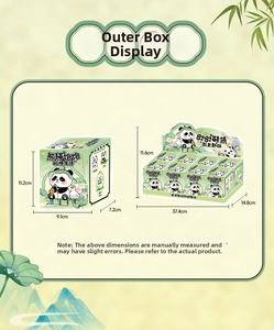 Detailed packaging dimensions for the creative Panda Slow Life blind box collectibles