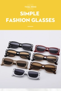 Multiple colors of rectangle crystal sunglasses including black red and tortoiseshell