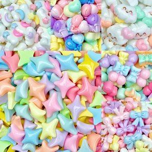 Mini Resin Charms Macaron Color Cartoon Shapes Star Heart Cloud Accessories For Nail Art Hair Clips Jewelry Making DIY