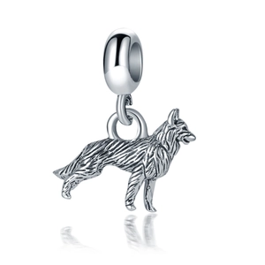 Etnische wolf hanger in antiek zilver met groot gat kraal voor DIY sieraden maken