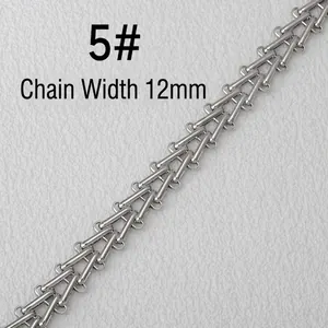 Close-up of 12mm wide silver stainless steel chain link for DIY jewelry making