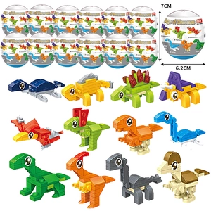 Dinosaur Building Block Egg Toy DIY Educational Jurassic Model Colorful Plastic Surprise Egg Small Particle Construction For Kids