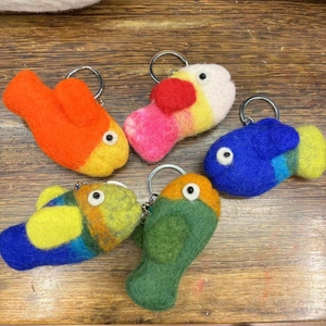 Handmade Wool Felt Fish Keychain Cute Animal Pendant Backpack Ornament Handcrafted Soft Plush Bag Charm For Women Kids