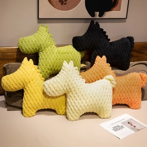Pony Plush Pillow Stuffed Horse Animal Cushion Bubble Fleece Soft Textured Decorative For Couch Bed Home Decor