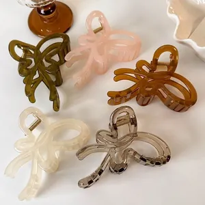 Butterfly Hair Claw Clips Transparent Jelly Acrylic Hollow Out Shark Clip Women Elegant Korean Style Hair Accessories