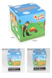 Confezione di peluche a tema fattoria con specifiche di dimensioni e peso